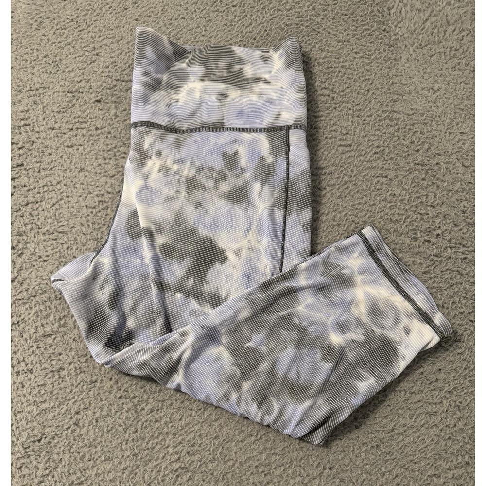 Athleta Salutation Stash‎ Pocket II Capri Leggings 2X Striped Yoga Working Out